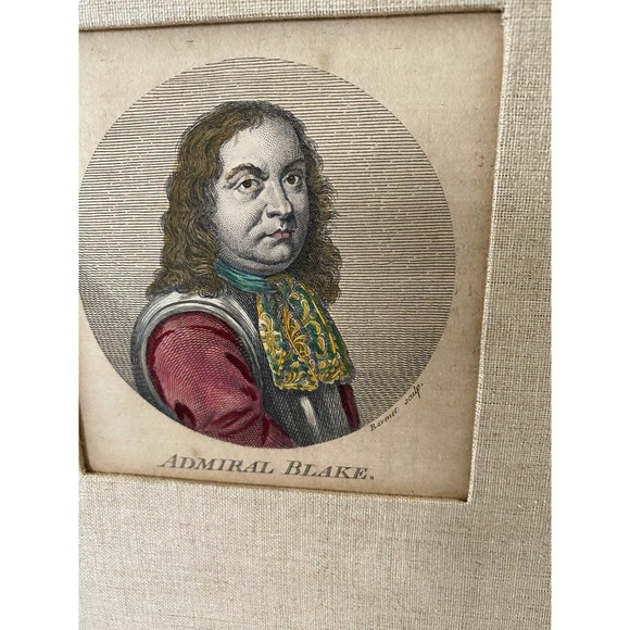 Antique Print-PORTRAIT-ROBERT BLAKE-ADMIRAL-Ravenet-1757-1758 - Picture 3 of 6